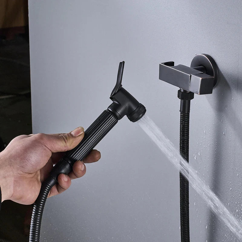 Afralia™ Square Hand Shower Head Tap with 90 Degree Switch