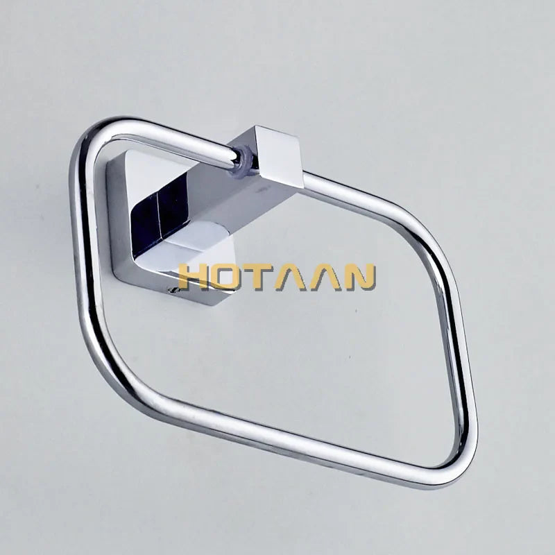 Afralia™ Stainless Steel Round Towel Ring: Wall-Mounted Towel Holder Rack Chrome