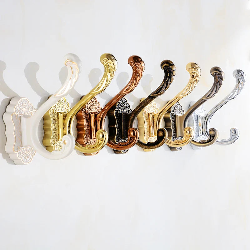 Afralia™ Metal Robe Hooks for Towels and Clothes, Wall Mount Coat Hat Bag Hooks