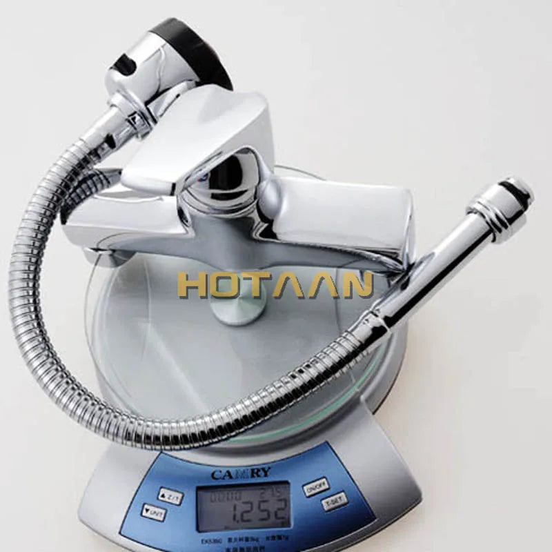 Afralia™ Dual Hole Brass Chrome Kitchen Sink Tap Mixer