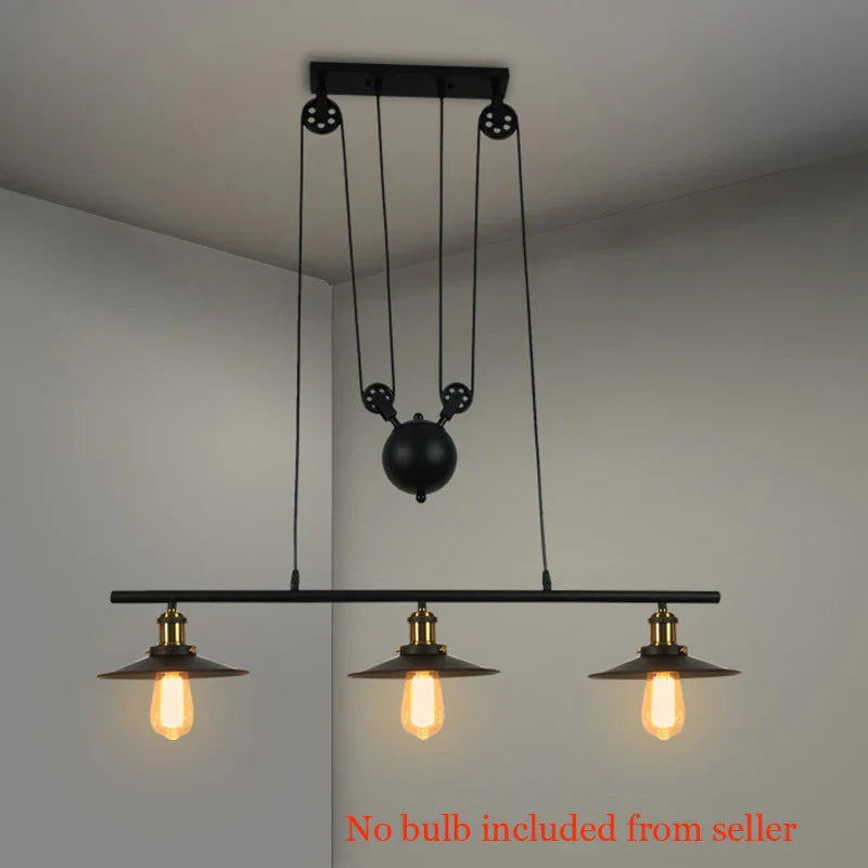 Afralia™ Retro Loft Chandelier Pendant Lamp for Living Room Dining Vintage Resto Café