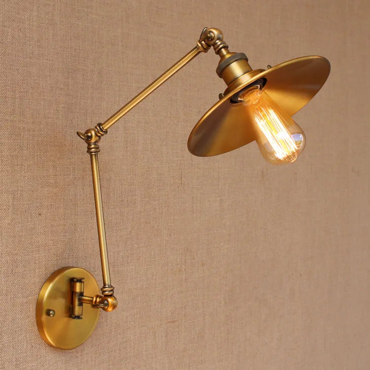 Afralia™ Adjustable Swing Arm Wall Sconce Vintage Industrial Wall Lamp