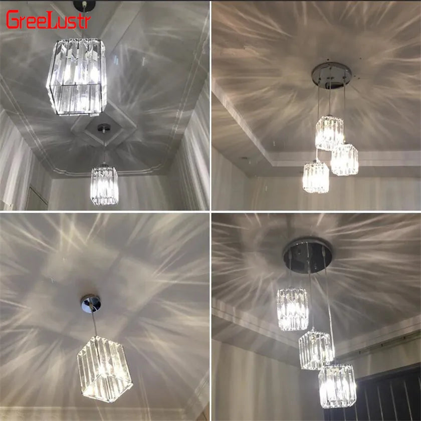 Afralia™ Crystal Pendant LED Chandelier for Dinning Room Home Decor