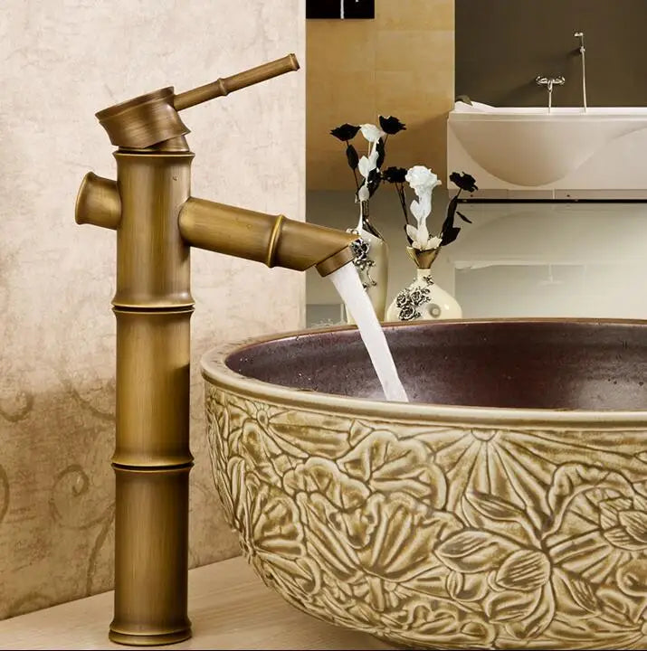 Afralia™ Brass Basin Mixer Tap: Waterfall Faucet in Antique Bronze Black Finish