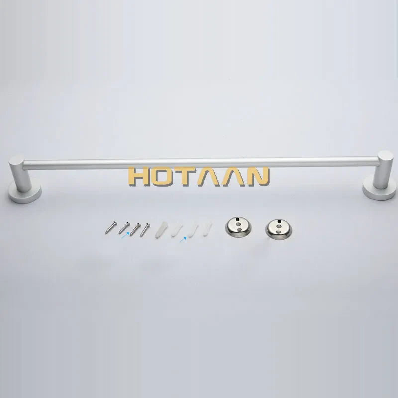 Afralia™ Aluminium Bathroom Accessory Towel Bar Rail Holder, Anti-Rust Round Towel Rack