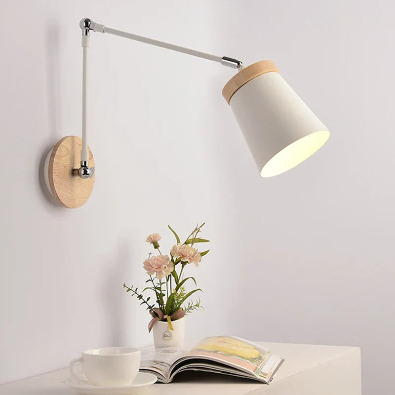 Afralia™ Nordic LED Swing Arm Wall Lamp Modern Design for Living Room and Bathroom
