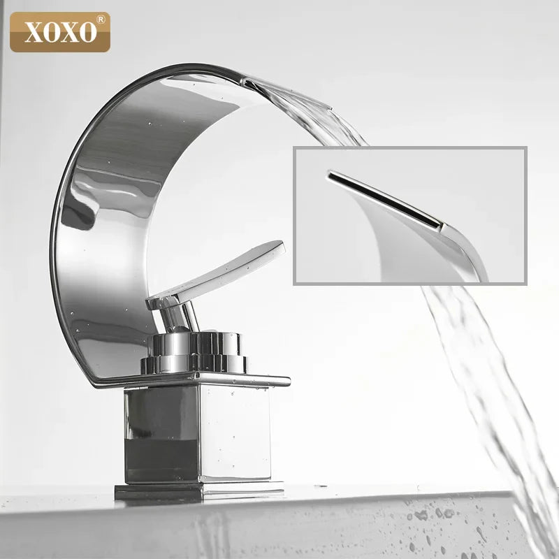 Afralia™ Waterfall Basin Faucet Single Handle Mixer Tap Deck Mount Torneira 21025