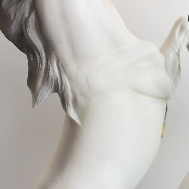 Afralia™ Resin Horse Figurines Decor - Modern Black Steed Statues for Men's Room