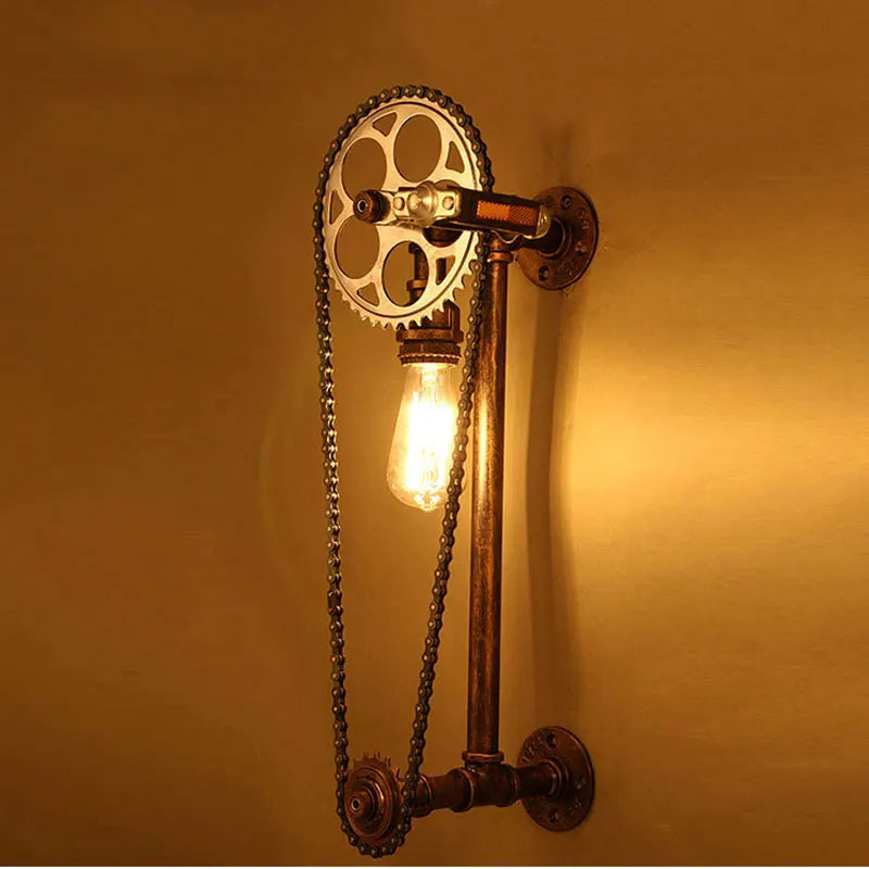 Afralia™ Vintage Water Pipe Wall Lamp for Home, Bar, and Cafe