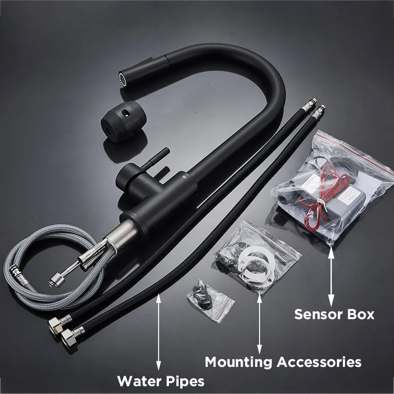 Afralia™ Black Kitchen Faucet Touch Sensor Mixer Tap