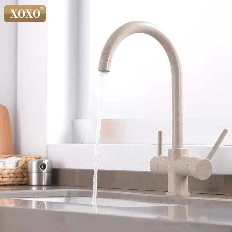 Afralia™ Pure Water Filter Kitchen Faucet Drinking Water Tap 360 Rotation Chrome