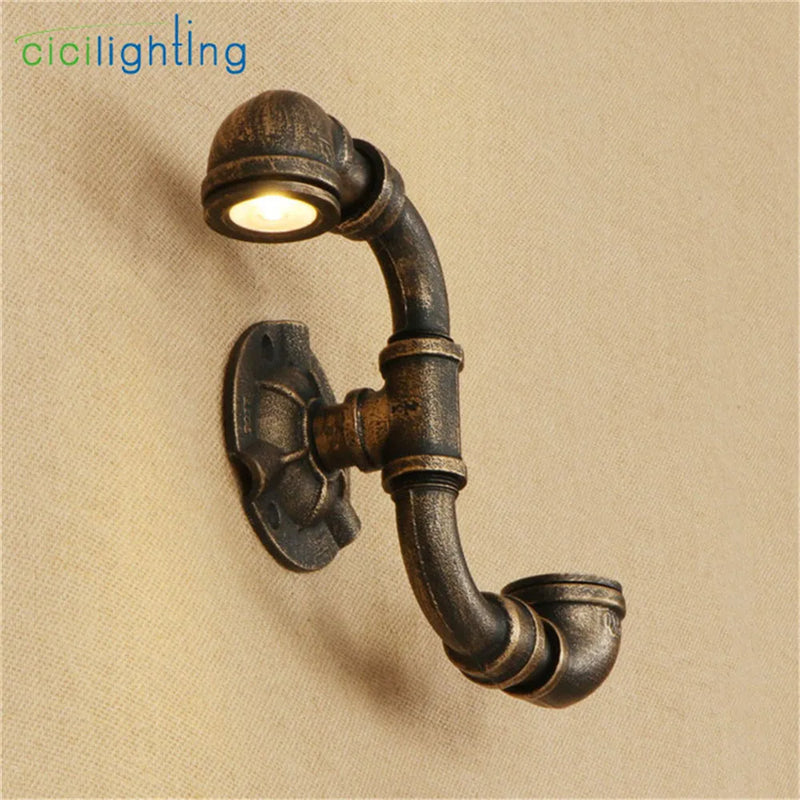 Afralia™ Water Pipe Decor LED Wall Light 5W 10W Warm White for Kitchen Bedroom Stairs