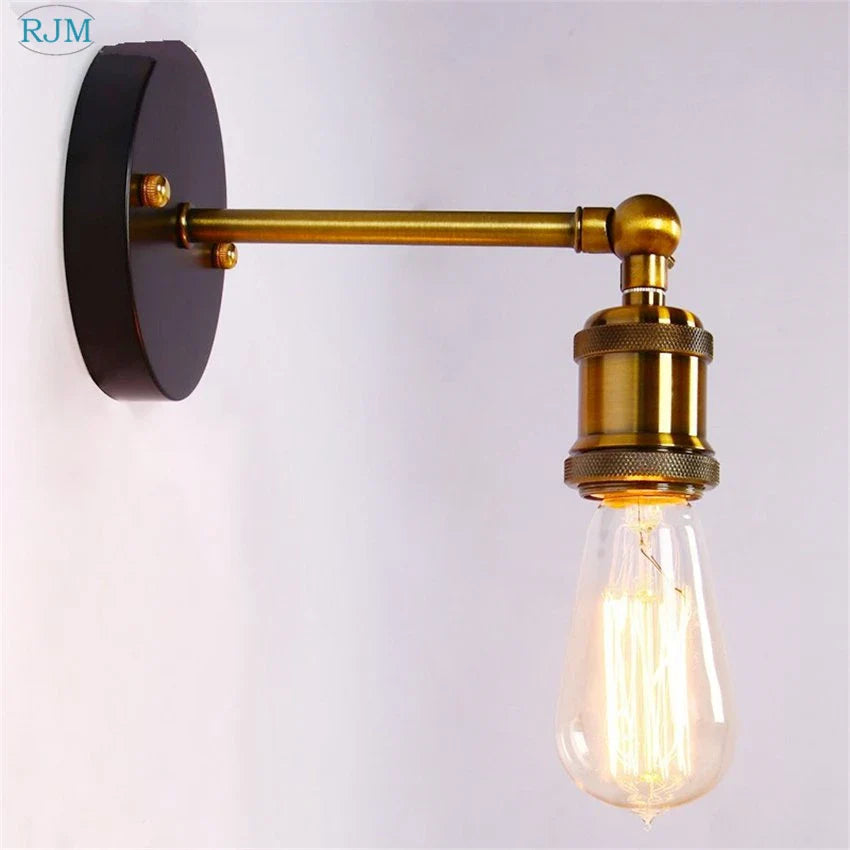 Afralia™ Rustic Iron Wall Lights - Vintage Loft Edison Wall Lamps for Bedroom