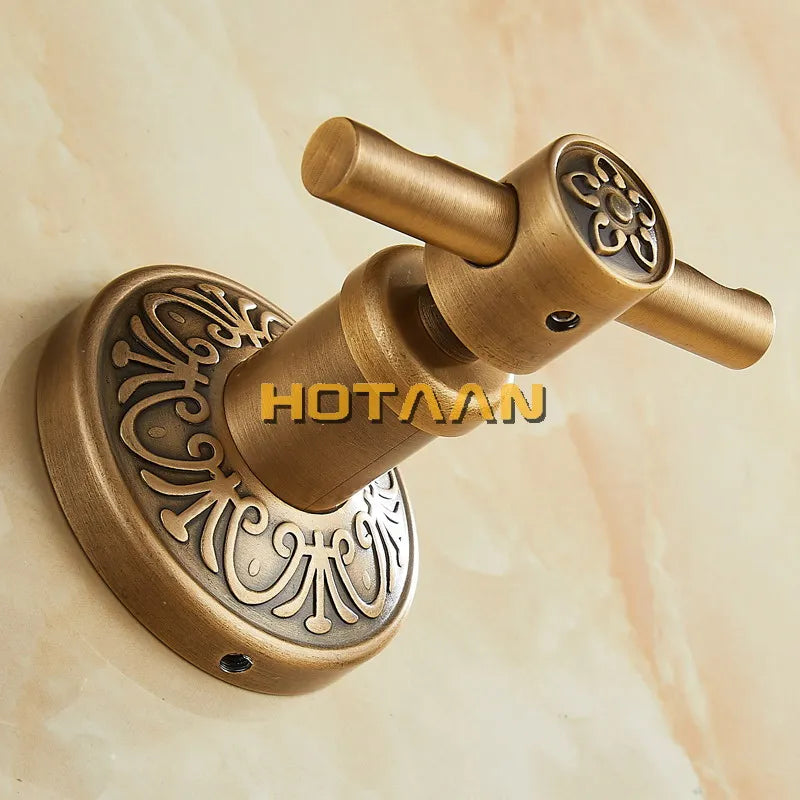 Afralia™ Antique Brass Robe Hook, Wall Mounted Bathroom Accessories