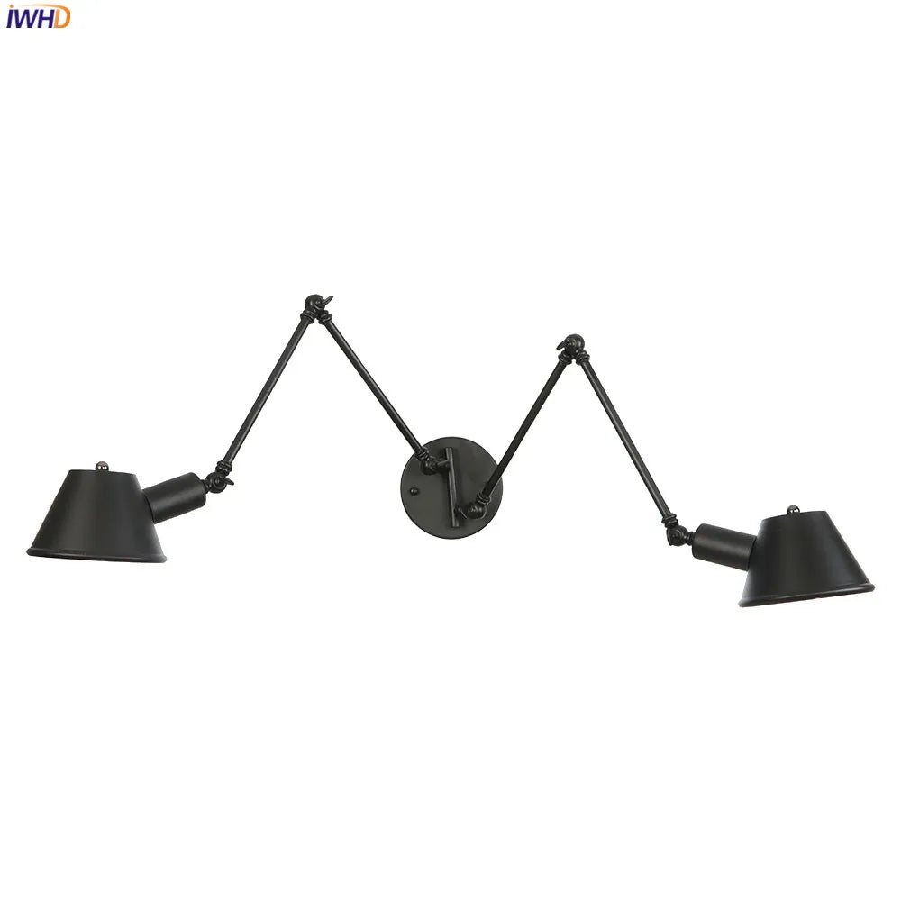 Afralia™ Vintage Swing Arm Wall Lamp Retro Loft Lighting for Bedroom and Bathroom