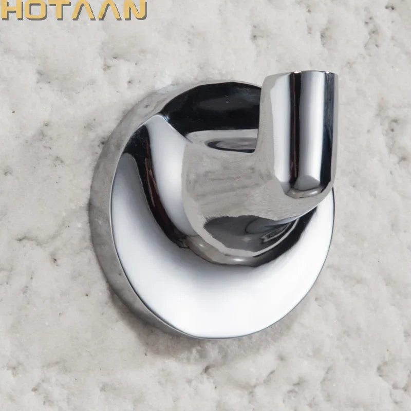 Afralia™ Stainless Steel Round Robe Hook with Chrome Finish, Wall Mounted Bathroom Accessories