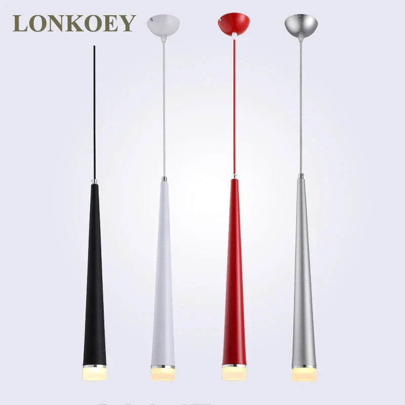 Afralia™ LED Cone Pendant Lights for Restaurant/Bar/Home Decoration - Modern 3W Hanging Lamps