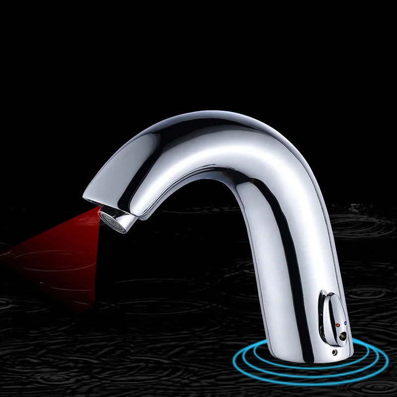 Afralia™ Touchless Sensor Basin Faucet Automatic Infrared Mixer for Bathroom Sink