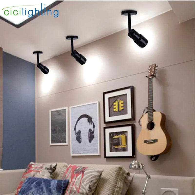 Afralia™ Stepless Zoom LED Track Light 3W-7W Focus Ceiling Spotlights 3000K-5000K White