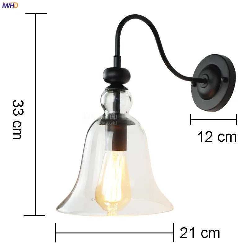 Afralia™ Glass Loft Antique Vintage Wall Lamp Industrial Wall Lights Fixtures