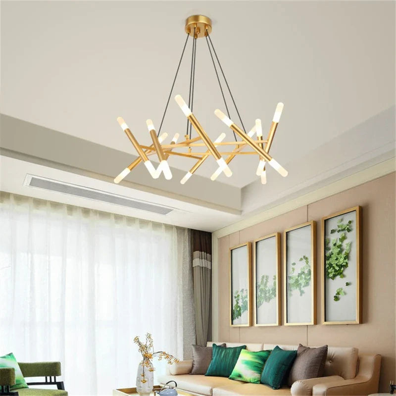 Afralia™ Nordic Retro LED Chandelier Kitchen Living Room Restaurant HangLamp