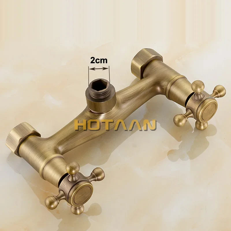 Afralia™ Antique Brass Hand Held Shower Kit - Wall Mounted Bathroom Shower Faucet