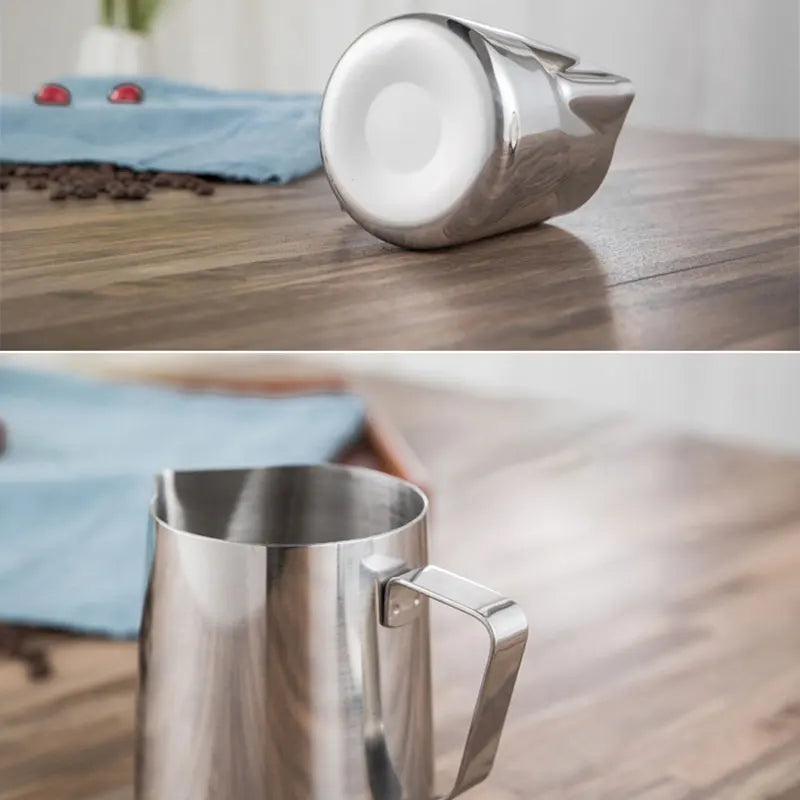 Afralia™ Stainless Steel Milk Frothing Pitcher for Coffee Latte Cappuccino Barista