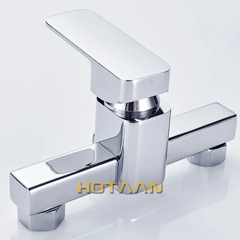 Afralia™ Wall Mount Shower Faucet, Polished Chrome Finish, Bathroom Handheld Shower Mixer