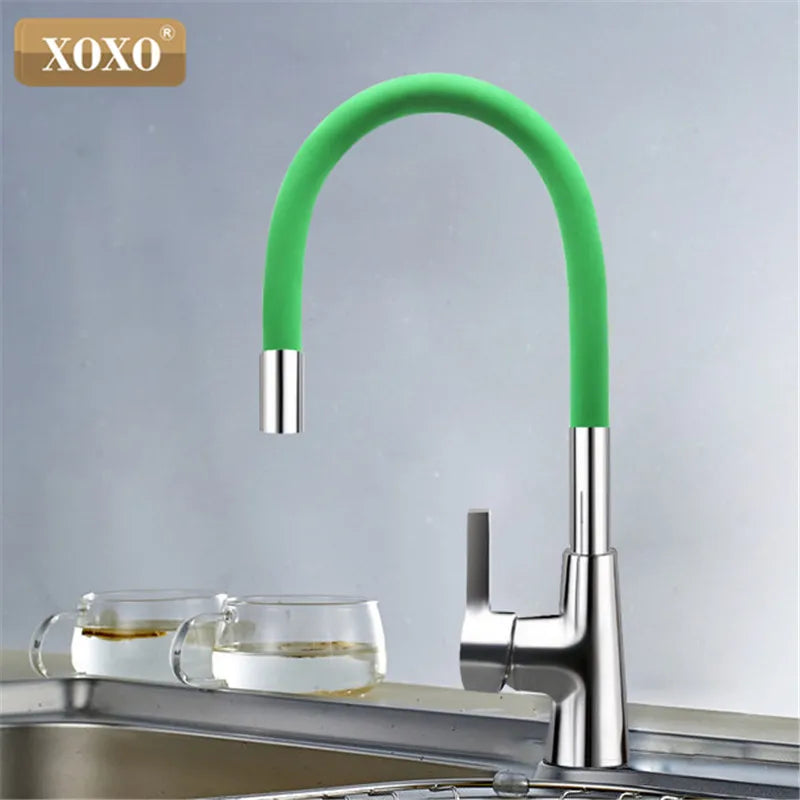 Afralia™ 360° Silica Gel Nose Kitchen Faucet Cold Hot Water Mixer 1301R