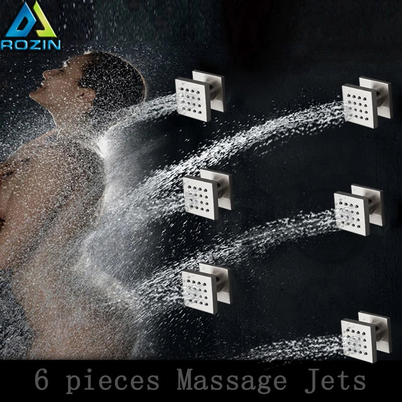 Afralia™ 6-Piece Body Shower Massage Jets for Bathroom SPA Experience