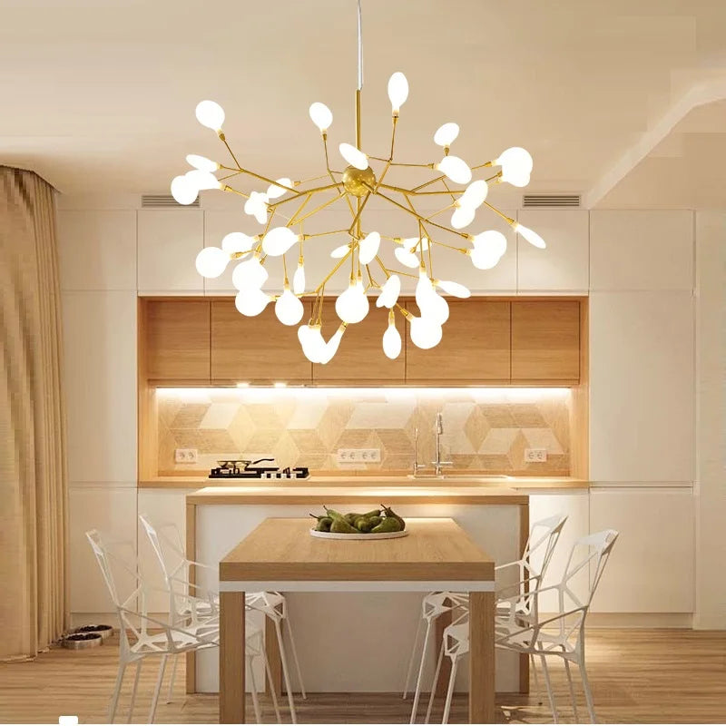 Afralia™ Firefly Tree Branch Ceiling Chandelier for Stylish Home Decor