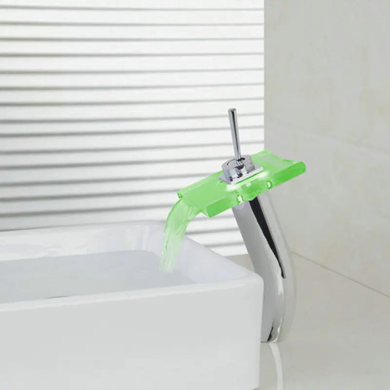 Afralia™ LED Waterfall Glass Basin Mixer Faucet