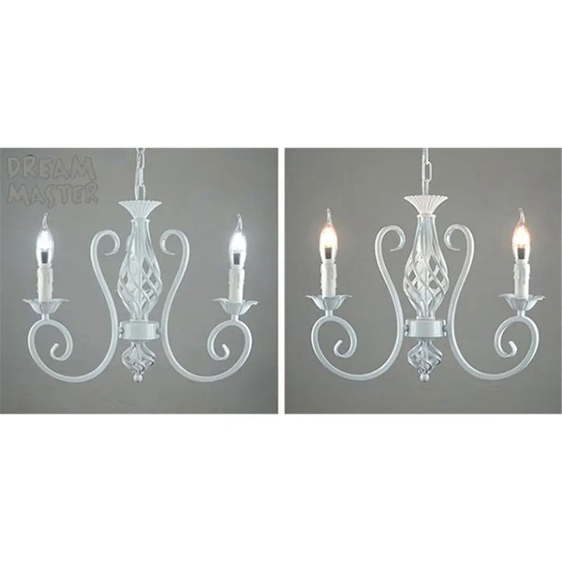 Afralia™ White Nordic Chandelier Wrought Iron Lustre Lamp for Living Room Bedroom Lighting