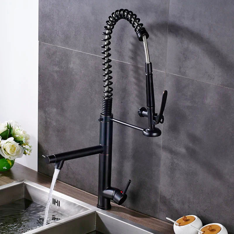 Afralia™ Oil Rubbed Bronze Kitchen Mixer Faucet Single Handle Deck Mounted