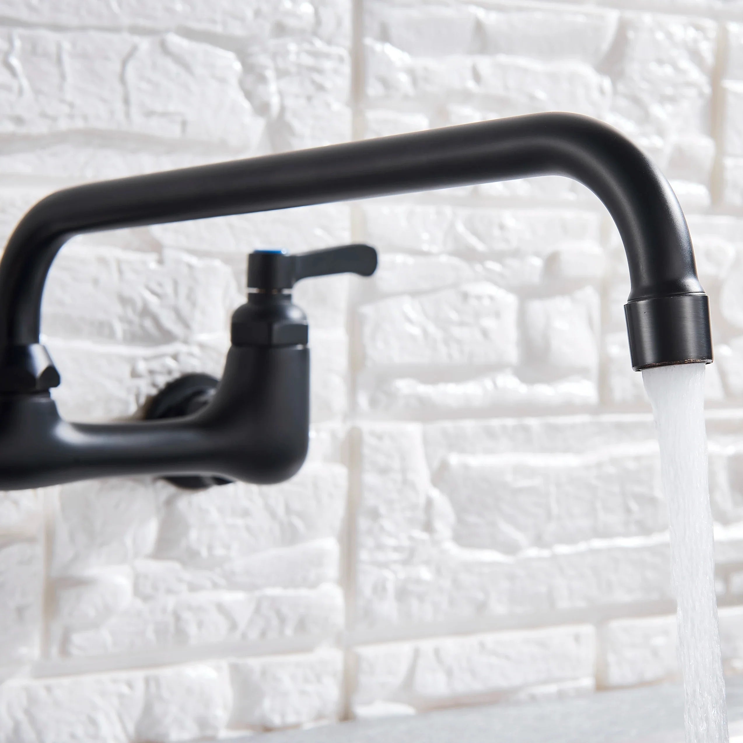 Afralia™ Brass Dual Handle Kitchen Faucet 360 Swivel Hot Cold Water Tap