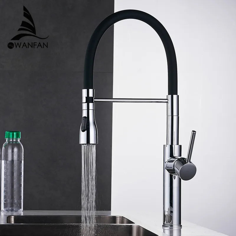 Afralia™ Chrome Dual Sprayer Kitchen Sink Faucet - Deck Mount Pull Down Mixer
