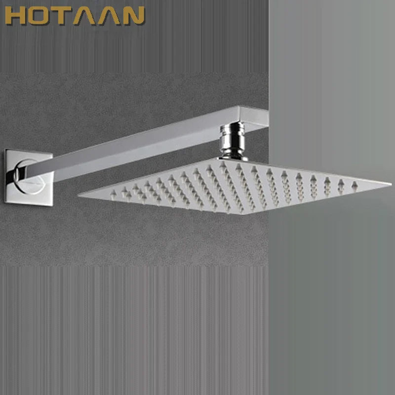 Afralia™ 20cmx20cm Ultra Thin Rain Shower Head with 42cm Arm