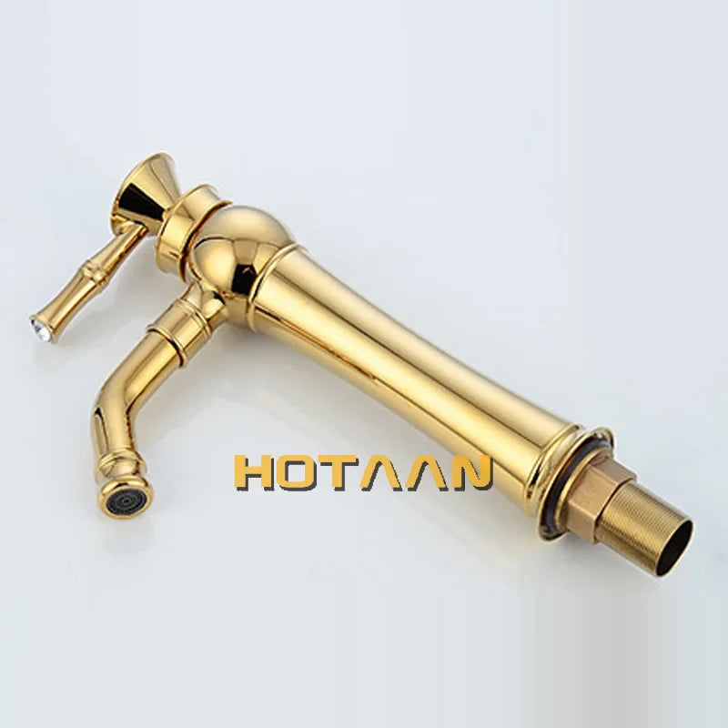 Afralia™ Gold Bathroom Faucet | Modern Basin Tap with High Arc Design