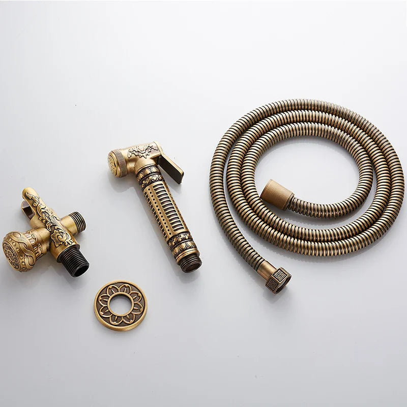 Afralia™ Brass Wall Mounted Bidet Faucet Handheld Hygienic Shower Spray Head