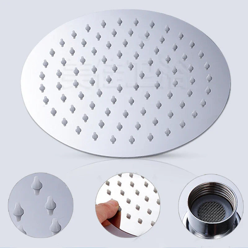 Afralia™ Luxury Ultrathin 8" Chrome Shower Head - Round/Square Stainless Steel