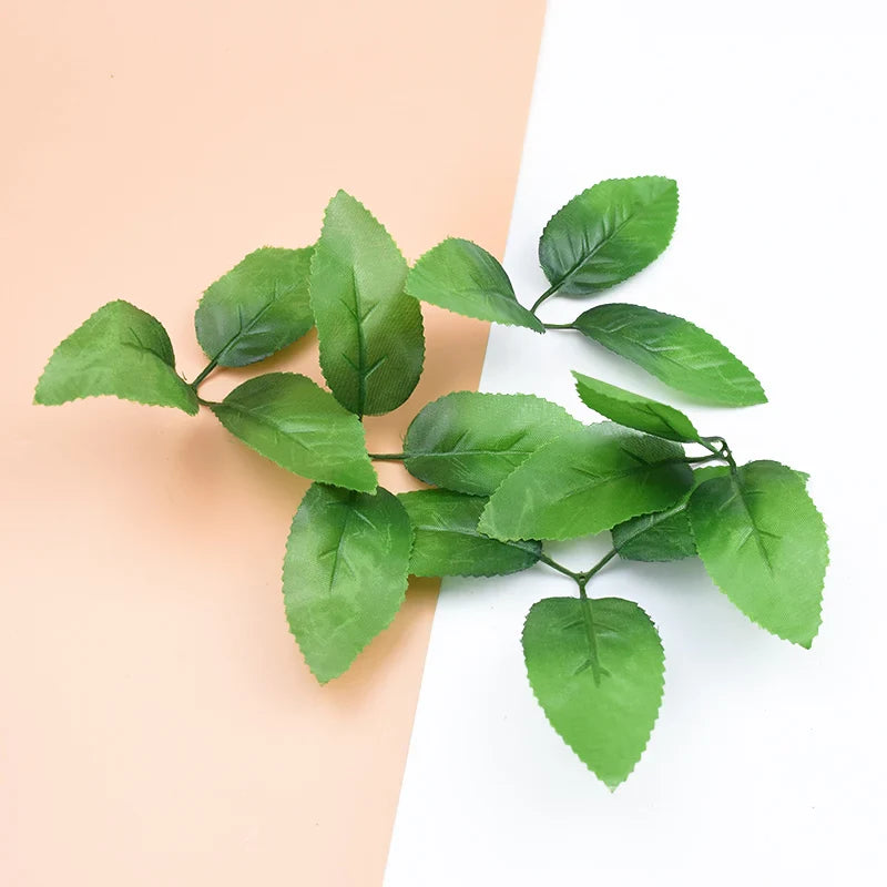 Afralia™ Silk Rose Leaves Wreaths for Home Wedding Diy Gift Box Decor