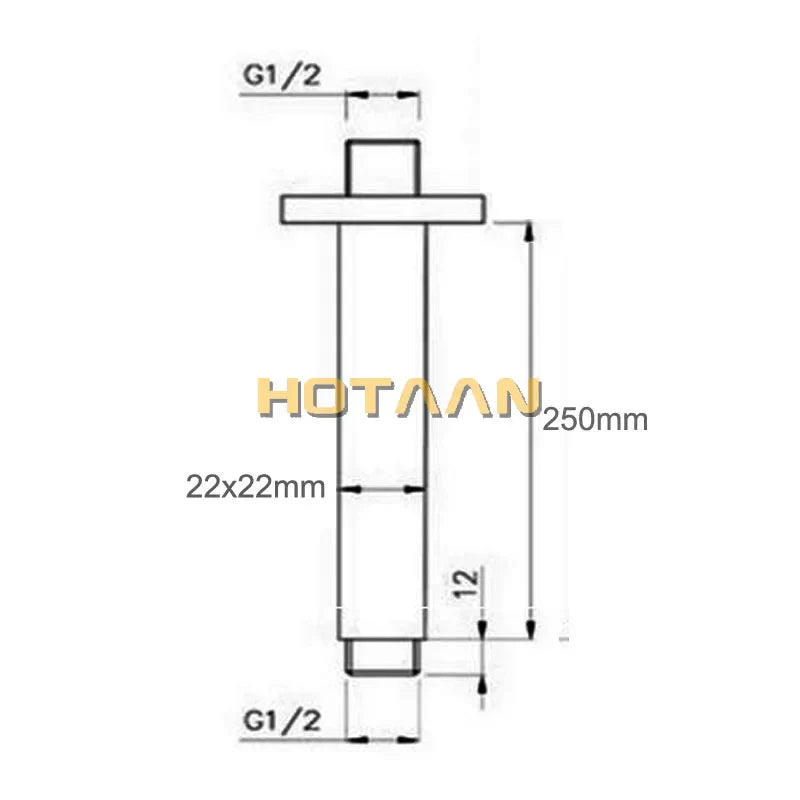 Afralia™ Brass Chromed Shower Arm 25cm - Bathroom Shower Accessories