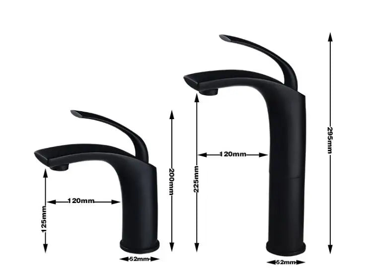 Afralia™ White/Black Basin Faucet Hot & Cold Mixer for Bathroom Sink - Brass Construction