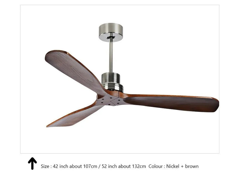 Afralia™ 52" Wood Ceiling Fan Remote Control 3 Blades for Home Living Bedroom