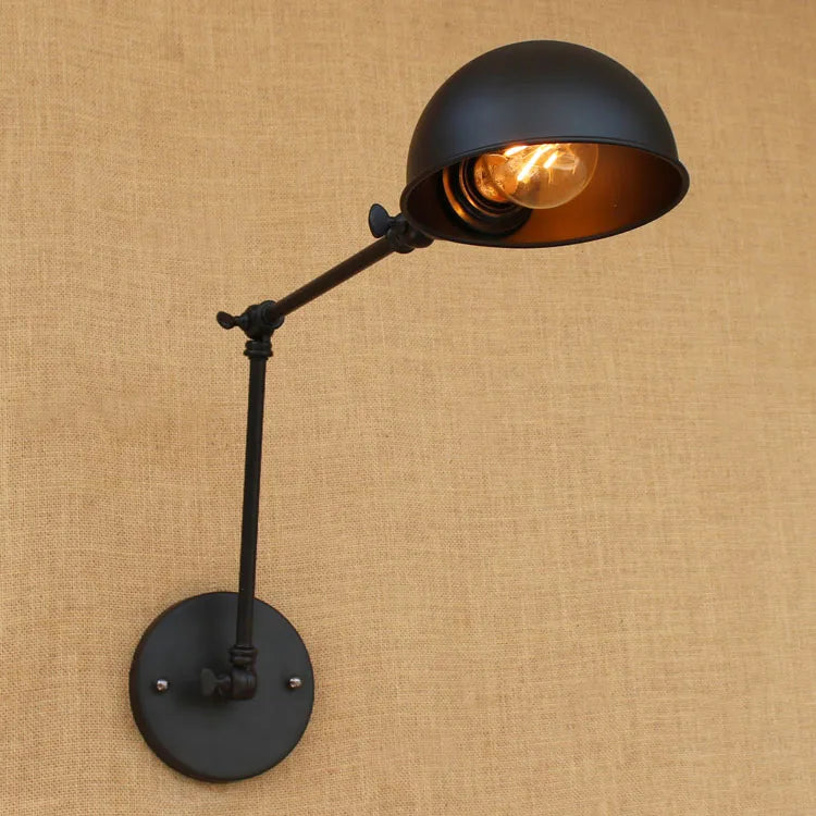 Afralia™ Black Edison Retro Vintage Wall Lamp Industrial Style LED Sconce Applique