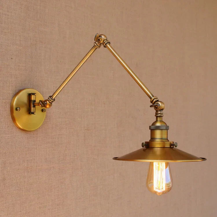 Afralia™ Vintage Industrial Wall Sconce Adjustable Long Swing Arm Lamp