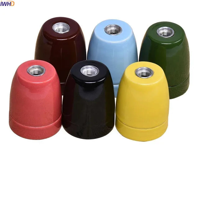 Afralia™ Ceramic E27 Socket Bulb Holder Vintage Fitting Base UL CE