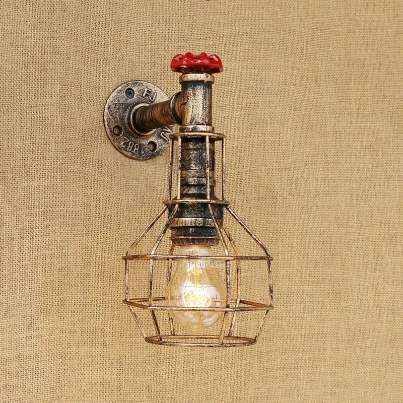 Afralia™ Retro Loft Iron Wall Lamps for Bedroom Study Stair Bar Restaurant Sconce