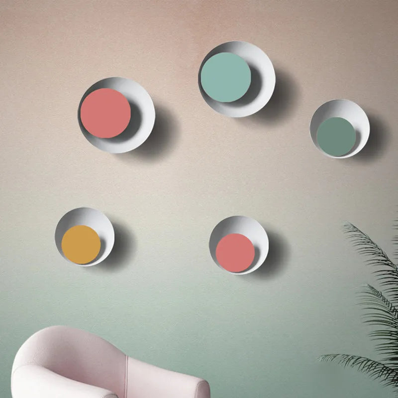 Afralia™ Colorful Round LED Wall Lamp - Rotatable 300°, Modern Nordic Design