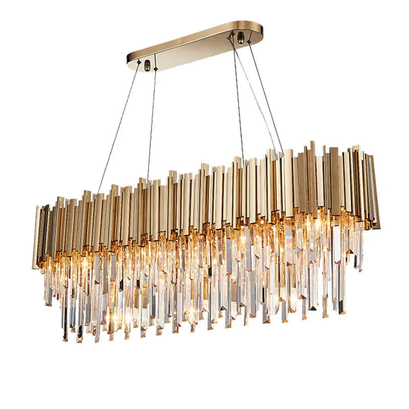 Afralia™ Gold LED Crystal Ceiling Chandelier for Elegant Home Decor